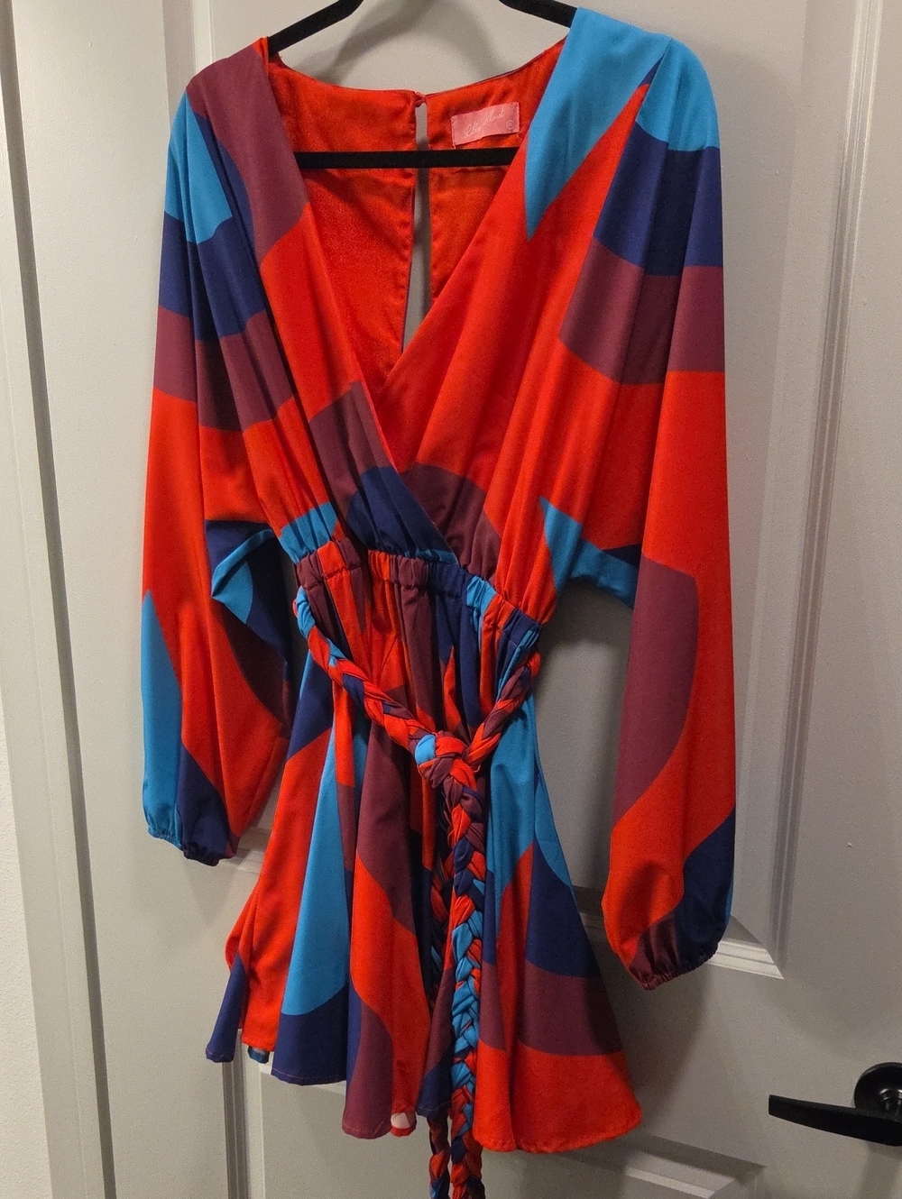 Bold Colorblock Dress in Red, Blue & Purple